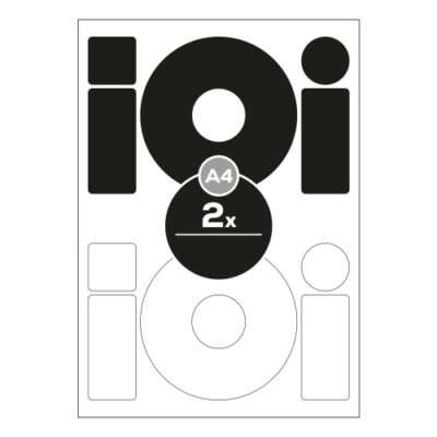 Etikety PRINT A4/100 ks, CD – 2 etikety, biele