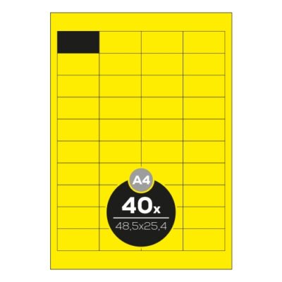 Etikety PRINT A4/100 ks, 48,5×25,4 – 40 etikiet, žlté