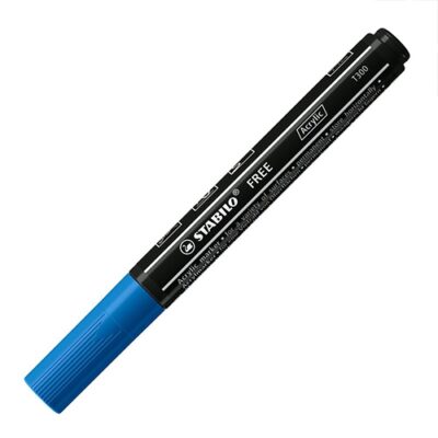 Akrylový popisovač STABILO FREE Acrylic T300 Okrúhly hrot 2-3 mm – tmavo modrý