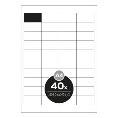 Etikety PRINT A4/100 ks, 48,5×25,4 – 40 etikiet, biele