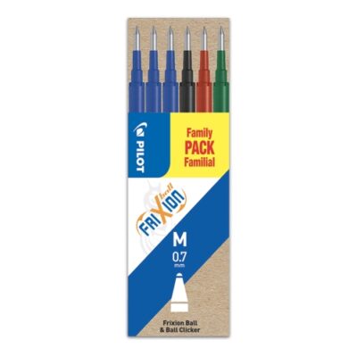 Náplň gumovacia PILOT Frixion 0,7 mm/6 ks – modrá, čierna, červená, zelená
