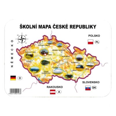Školská papierová mapa ČR šablóna geografická